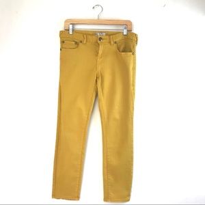 Free People Skinny Crop Mustard Color Jeans